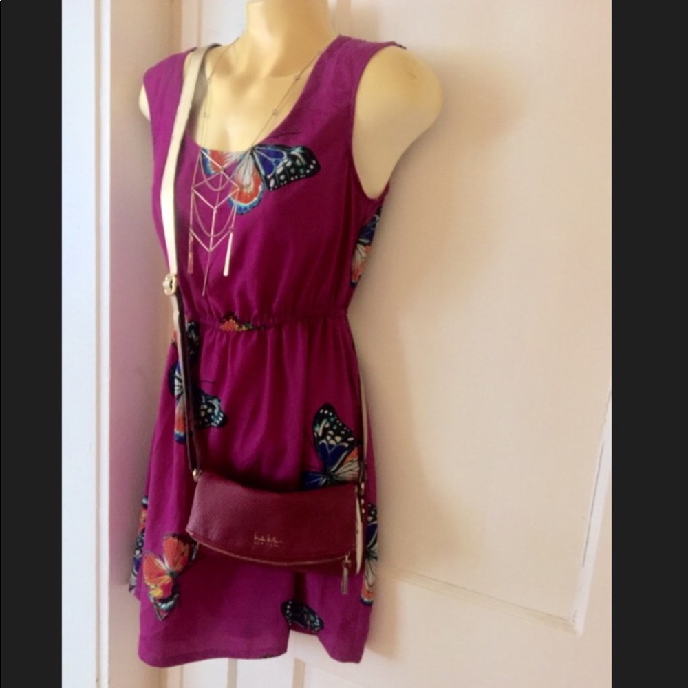 Lightweight butterfly print dress w POCKETS!